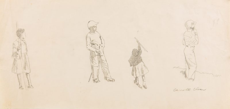Lot 105: Carroll Cloar Drawing, Children at Play