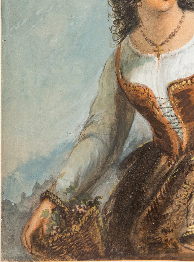 Lot 123: Alfred Jacob Miller, Watercolor of a Woman