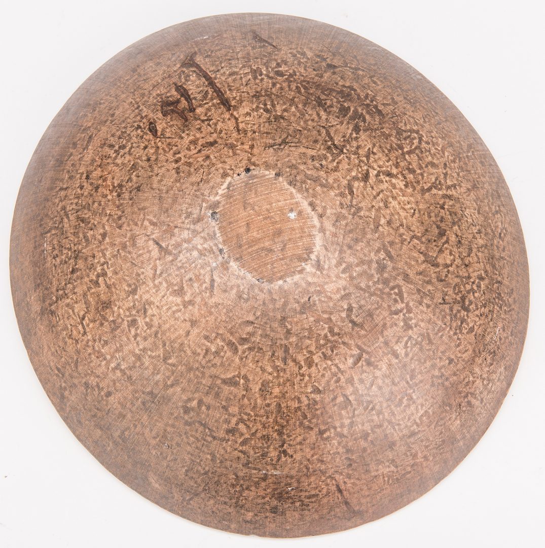 Lot 129: 6 Folk Art Carved Wood Items inc. Burl Bowl, Stool