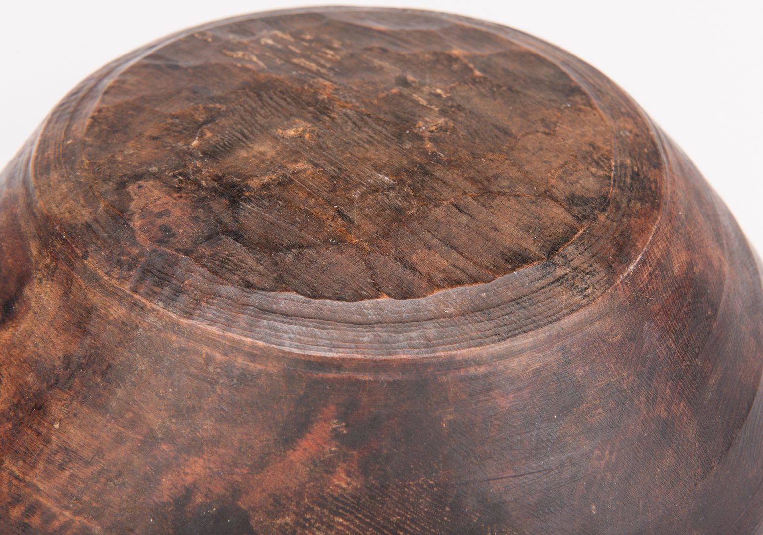 Lot 129: 6 Folk Art Carved Wood Items inc. Burl Bowl, Stool
