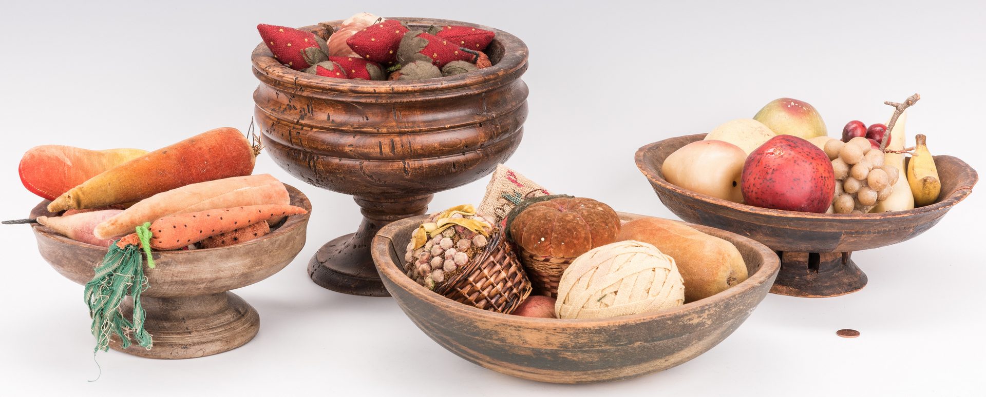 Lot 130: 4 19th Cent. American Treenware Items w/ Fruit