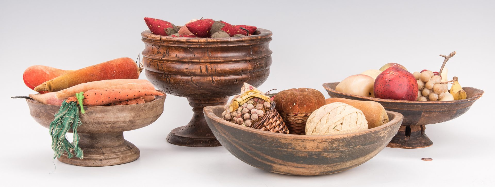 Lot 130: 4 19th Cent. American Treenware Items w/ Fruit
