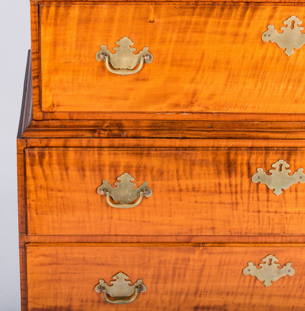 Lot 137: Tiger Maple Chest on Chest, NH Provenance