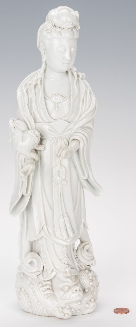 Lot 15: Blanc de Chine Porcelain Quan Yin Figure