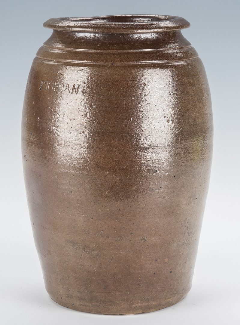 Lot 165: NC Stoneware Pottery Jar, Jesse Jordan