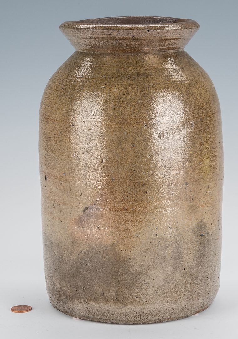 Lot 166: NC Stoneware Preserving Jar, Wright Davis
