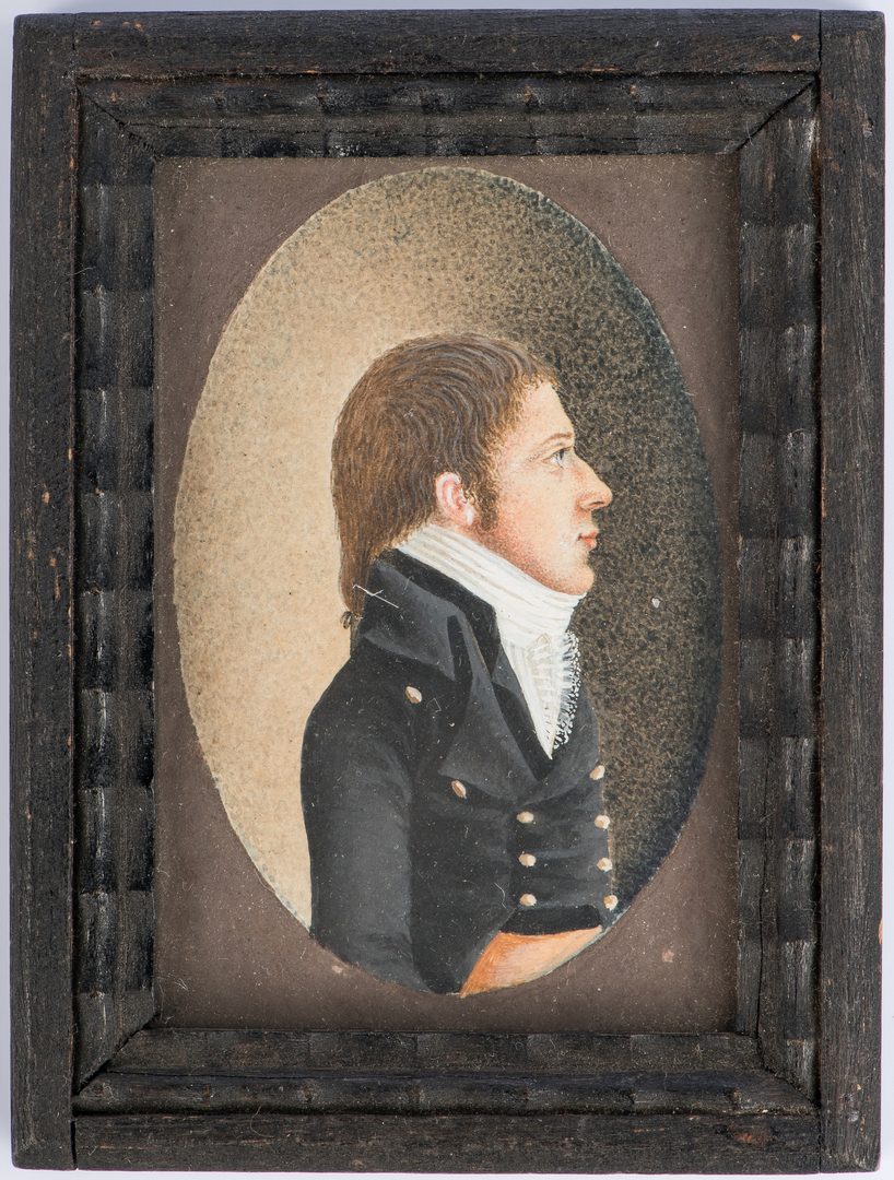 Lot 176: Miniature portrait attr. J. Sharples