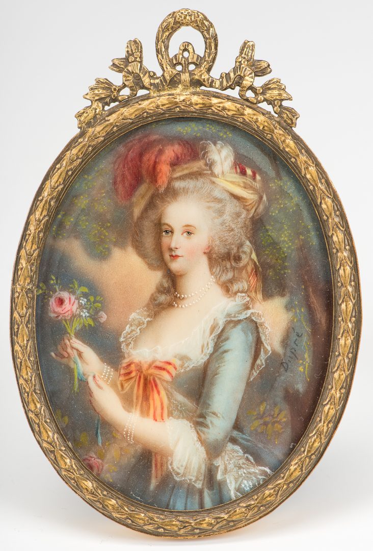 Lot 184: 4 miniature portaits inc. The Washingtons and Marie Antoinette