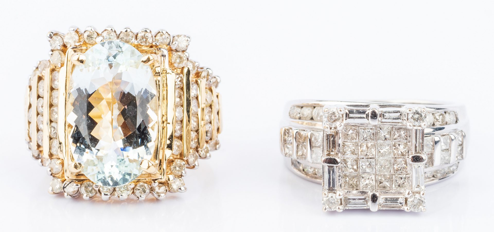 Lot 188: Two 14K Diamond Fashion Rings