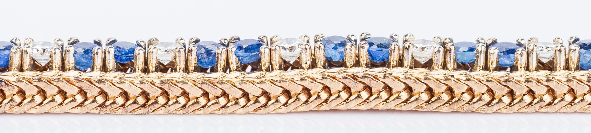 Lot 194: 14K Sapphire & Diamond Line Bracelet