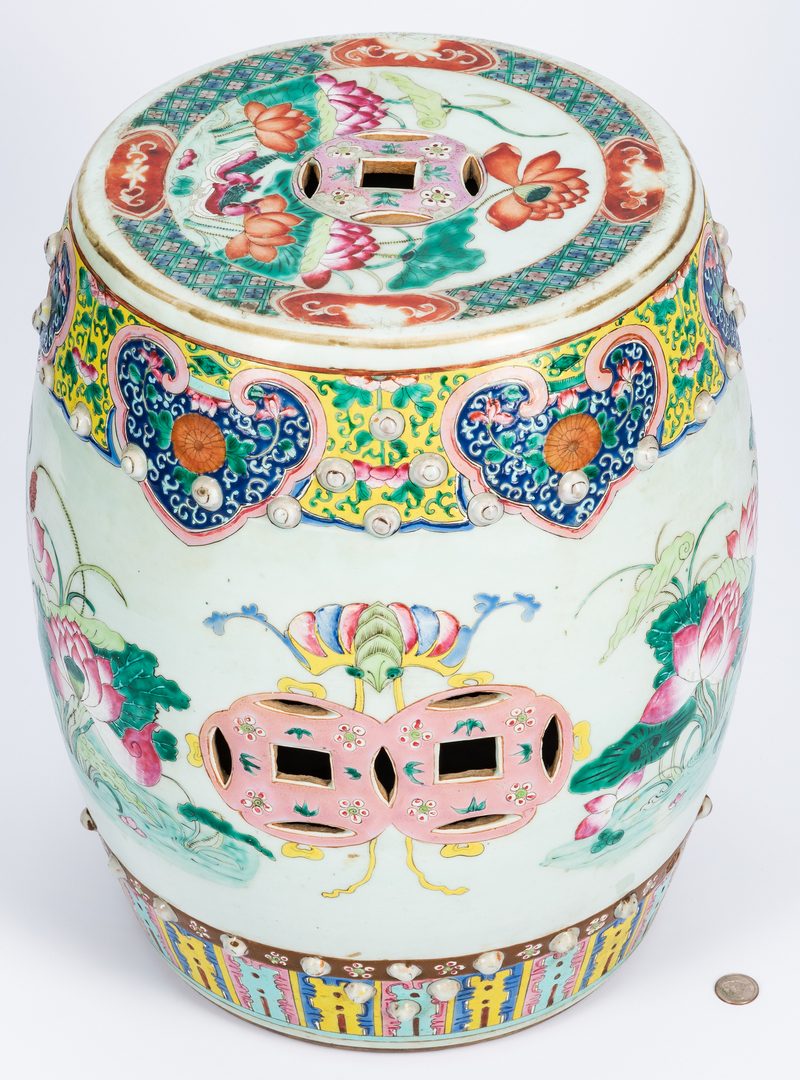 Lot 20: Chinese Qing Famille Rose Porcelain Garden Seat