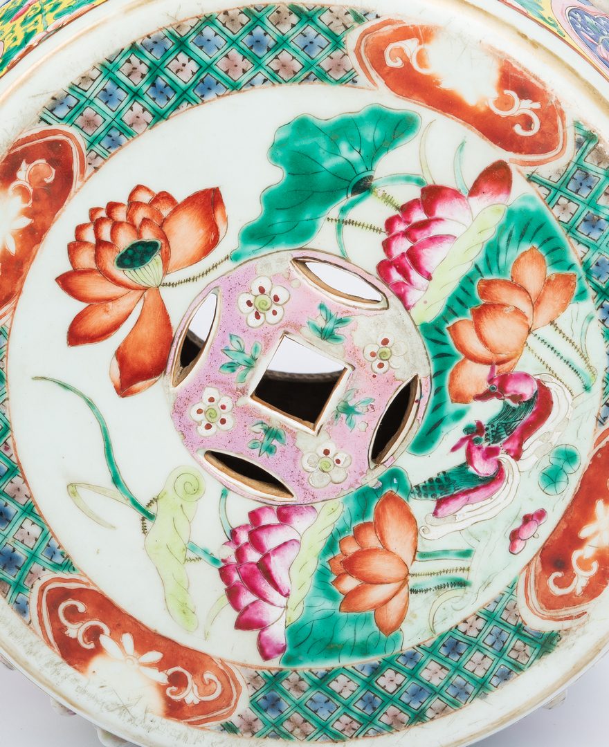 Lot 20: Chinese Qing Famille Rose Porcelain Garden Seat
