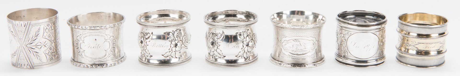 Lot 217: Collection of 23 Silver Napkin Rings