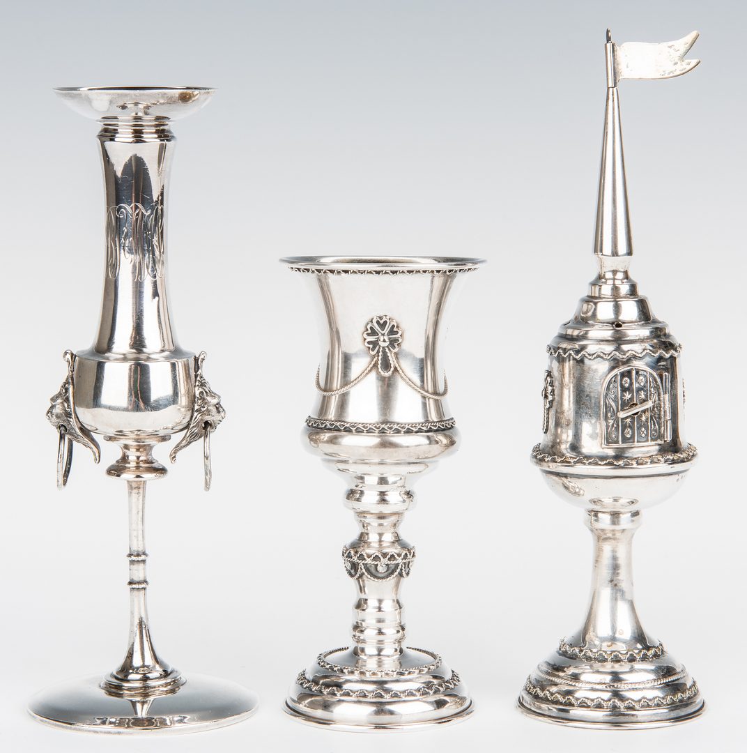 Lot 219: 2 Judaica Ceremonial Silver Objects plus other