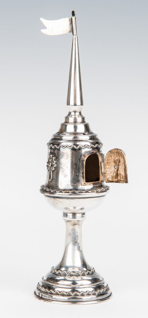 Lot 219: 2 Judaica Ceremonial Silver Objects plus other