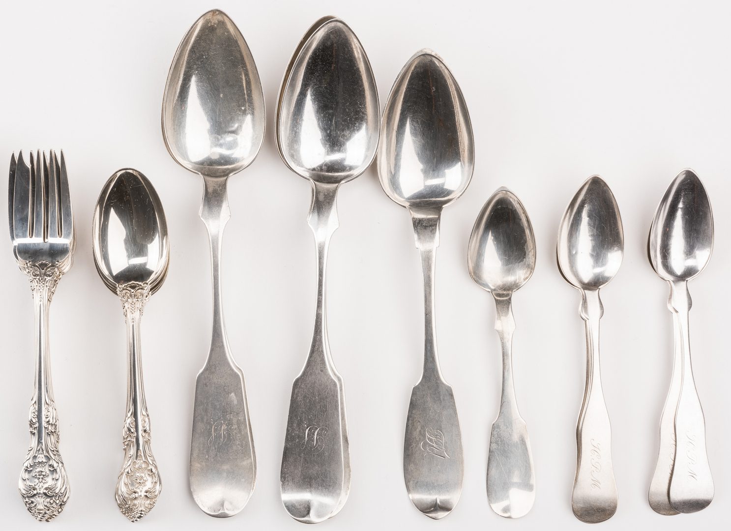 Lot 221: 53 pcs  Sterling & Coin Silver Flatware incl. Alhambra