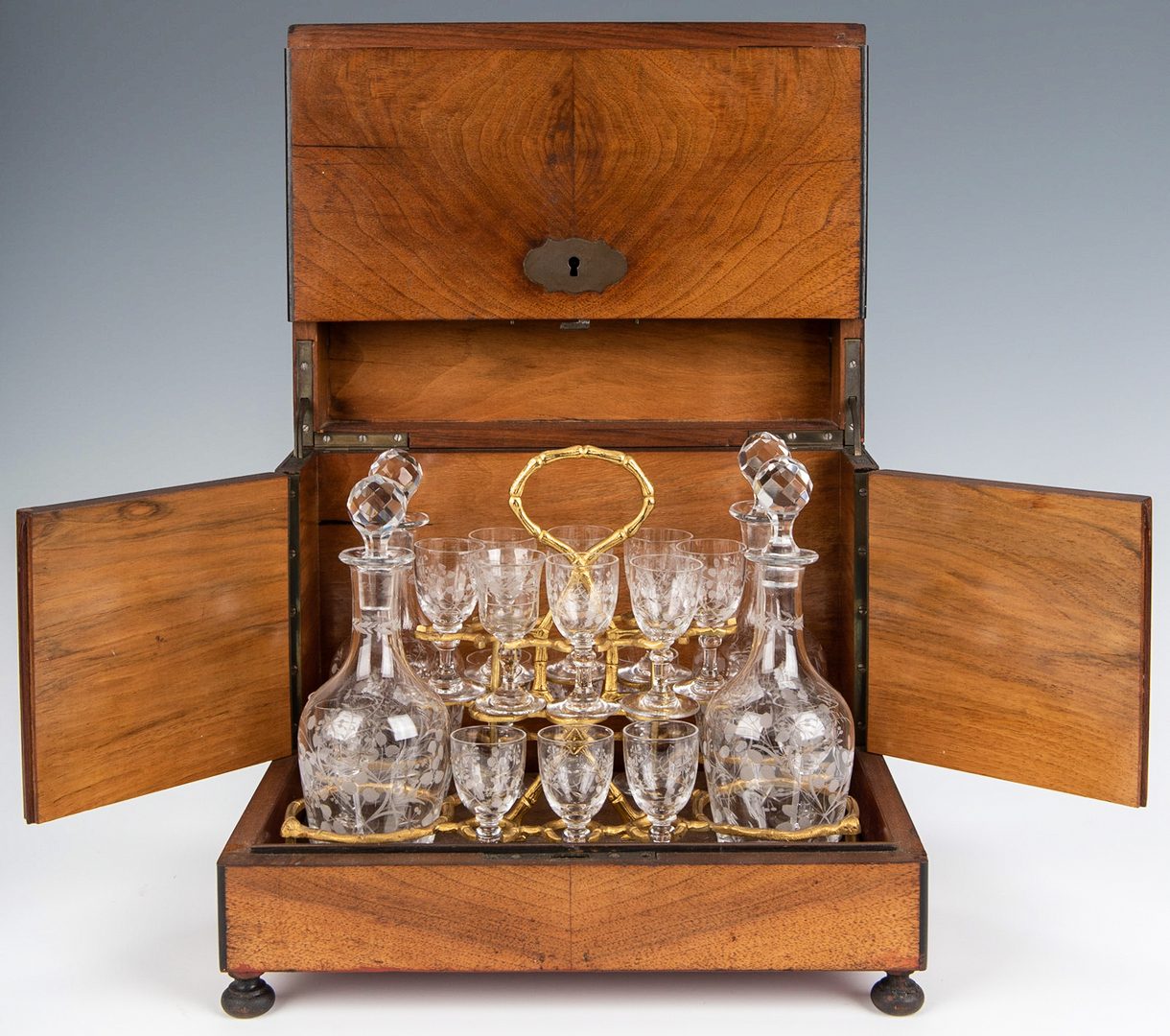 Lot 233: European Tantalus or Portable Liqueur Cabinet