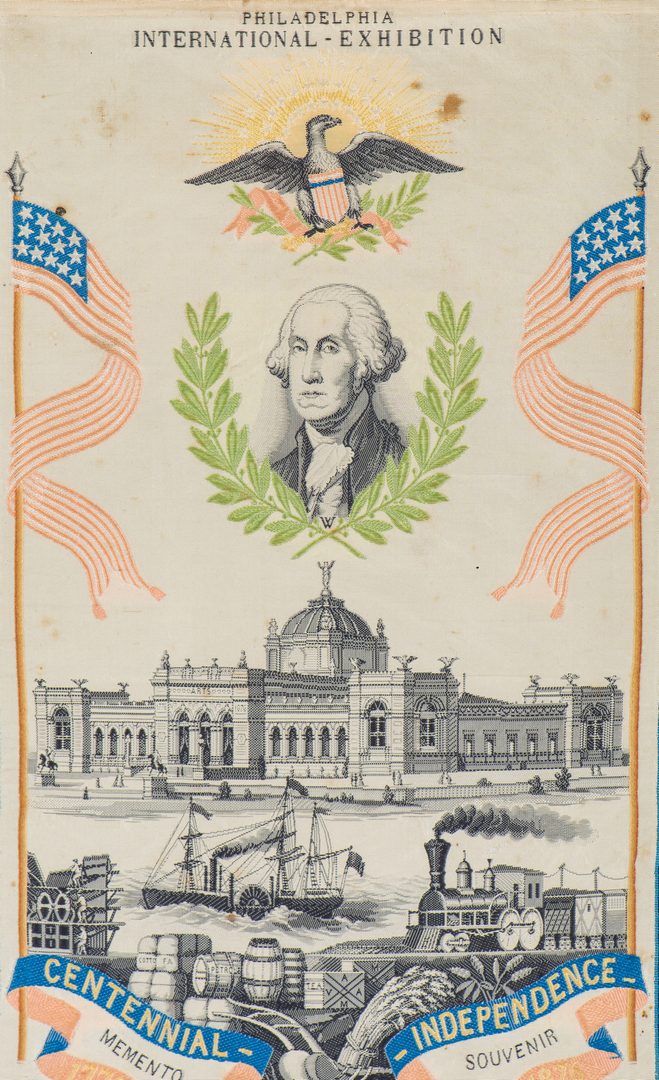 Lot 245: 3 American Independence Memorial Ephemera, inc. 1876 Centennial Ribbon