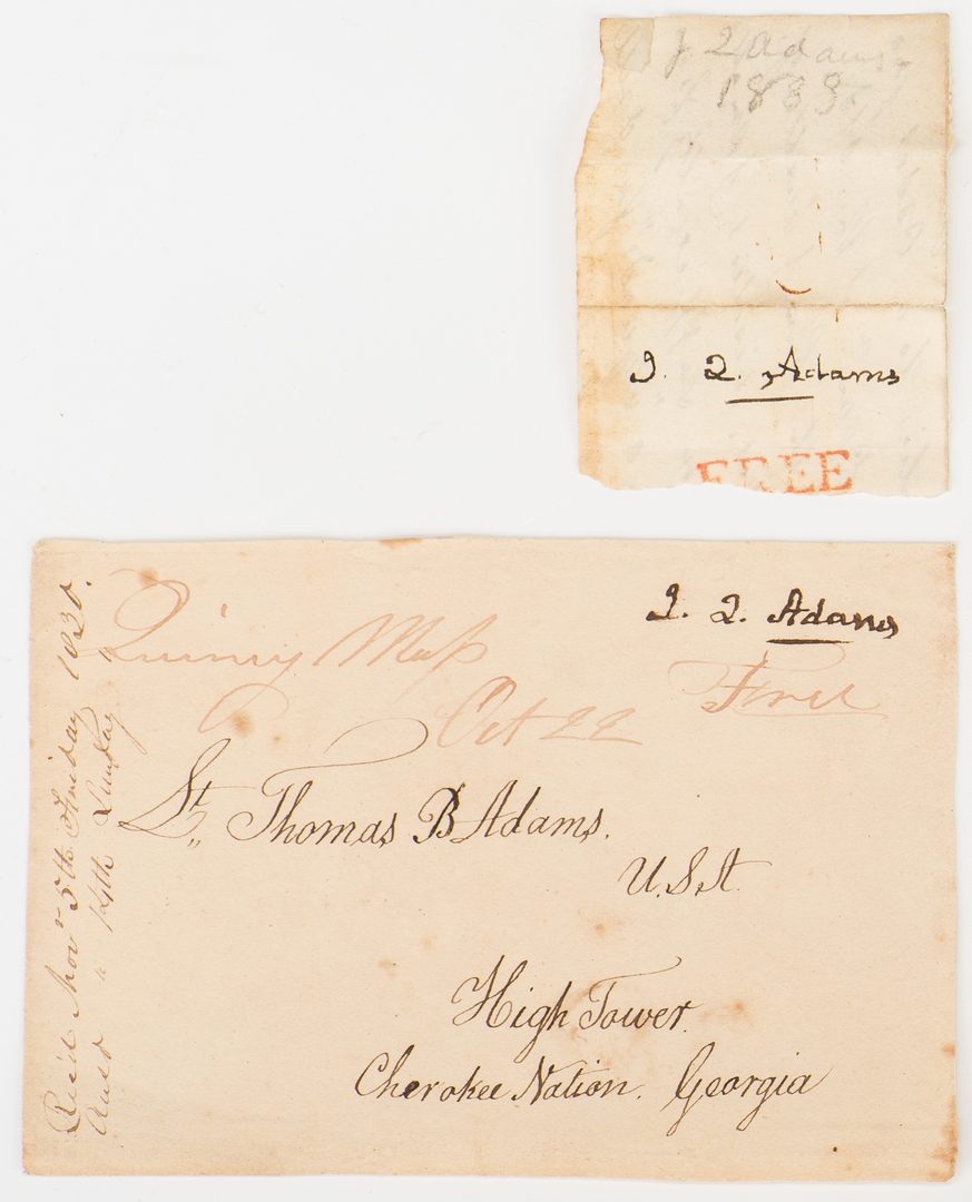 Lot 251: Okefenokee Map & J. Q. Adams Signed Free Franked Envelopes