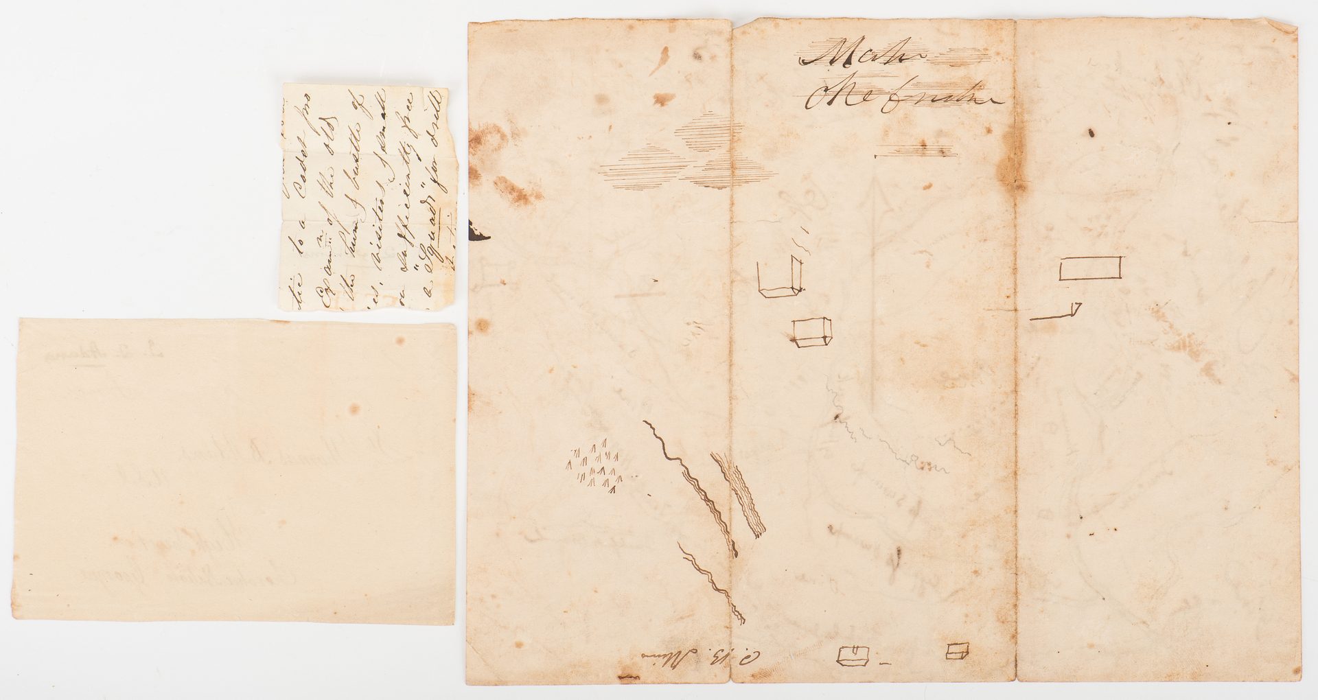 Lot 251: Okefenokee Map & J. Q. Adams Signed Free Franked Envelopes