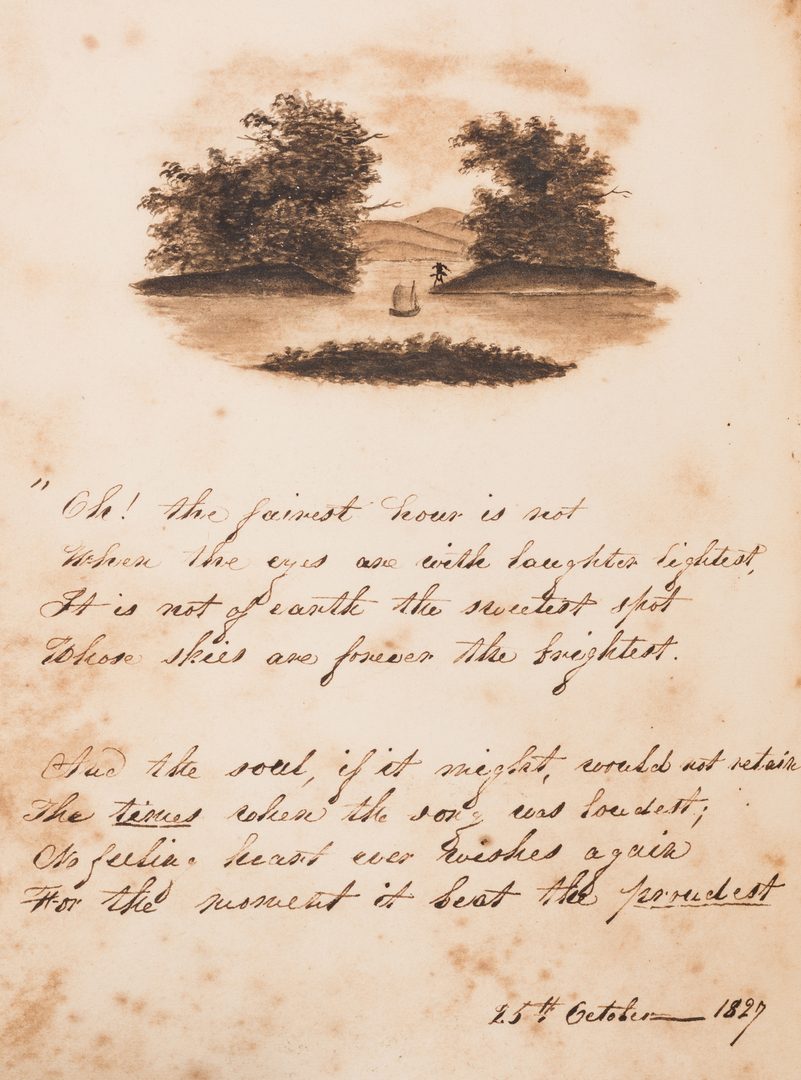 Lot 252: John Q. Adams Handwritten Poem in Album