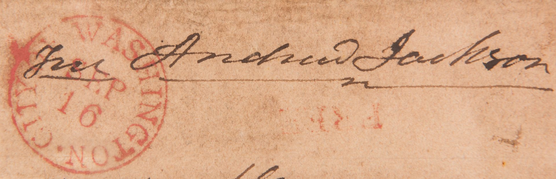 Lot 254: A. Jackson and Van Buren Correspondence to John Overton of TN, inc. Jackson Free Frank