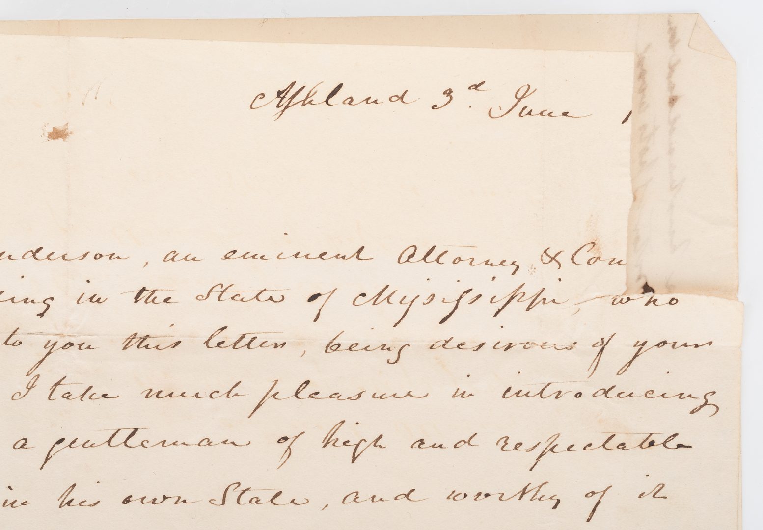 Lot 257: Henry Clay ALS to John Marshall, Marshall Annotations