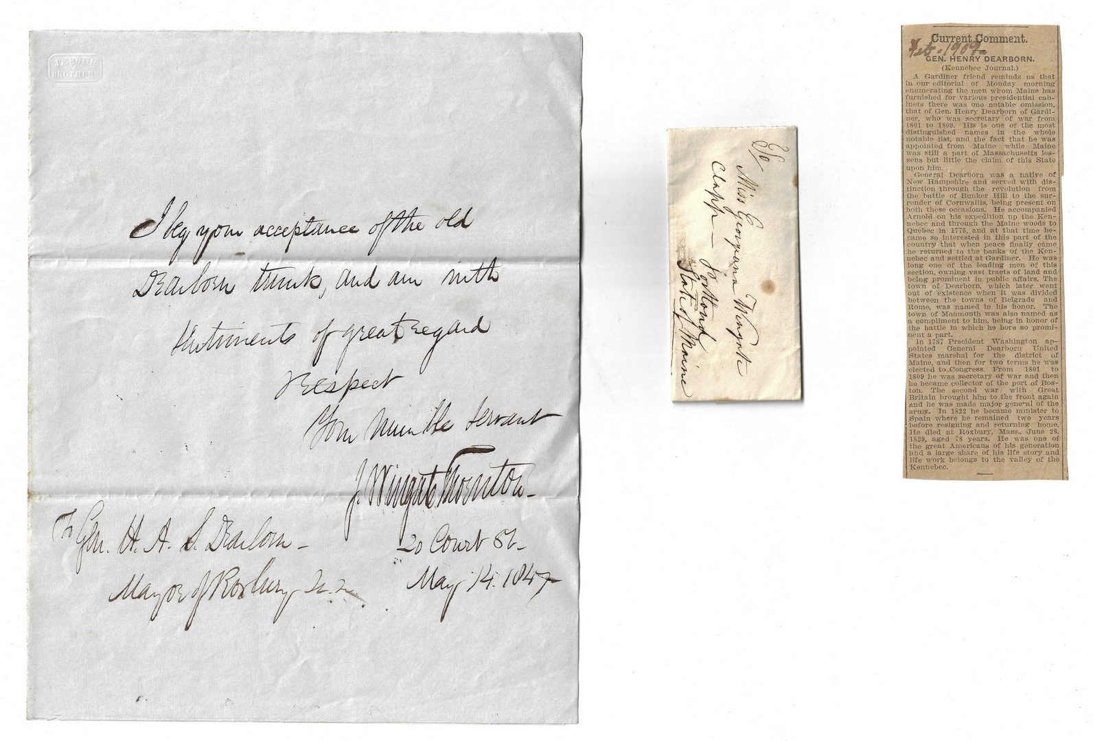Lot 264: Dearborn Family Letter Archive inc. Gen. Henry Dearborn signature