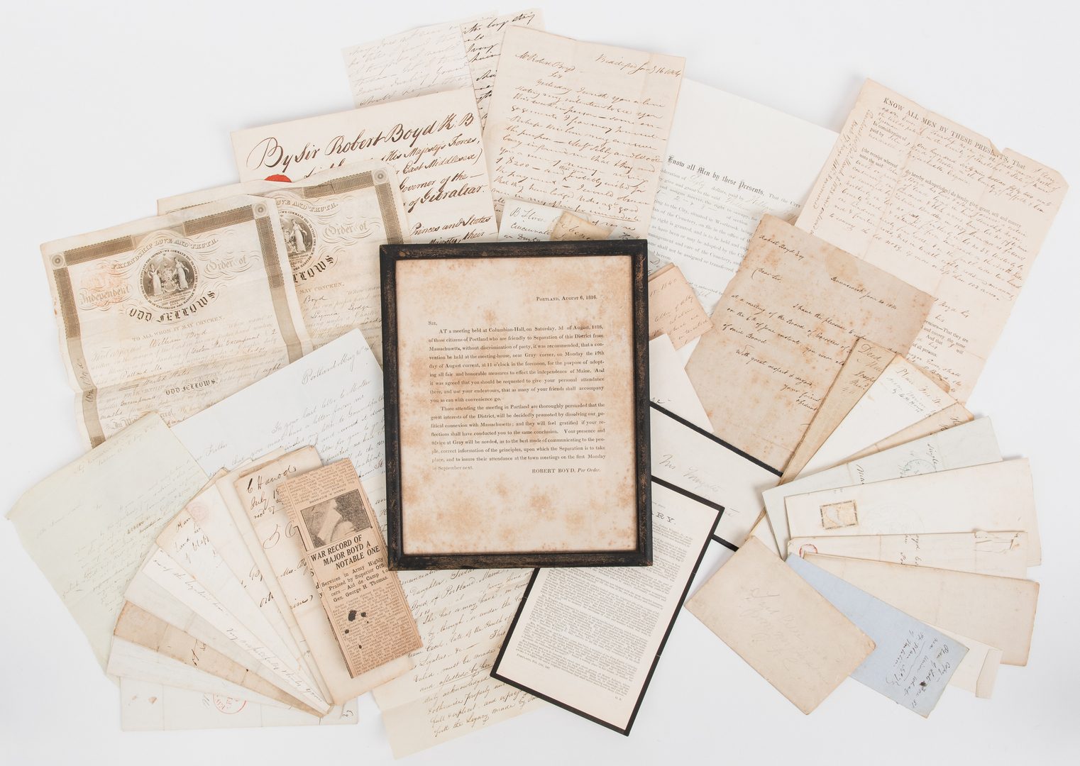 Lot 272: Boyd/Wingate Family Archive, 37 items total