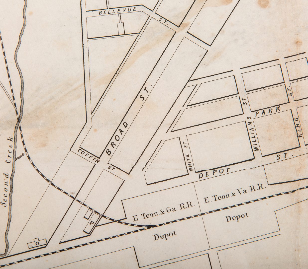 Lot 279: Rare Lea 1855 Plan of Knoxville Map