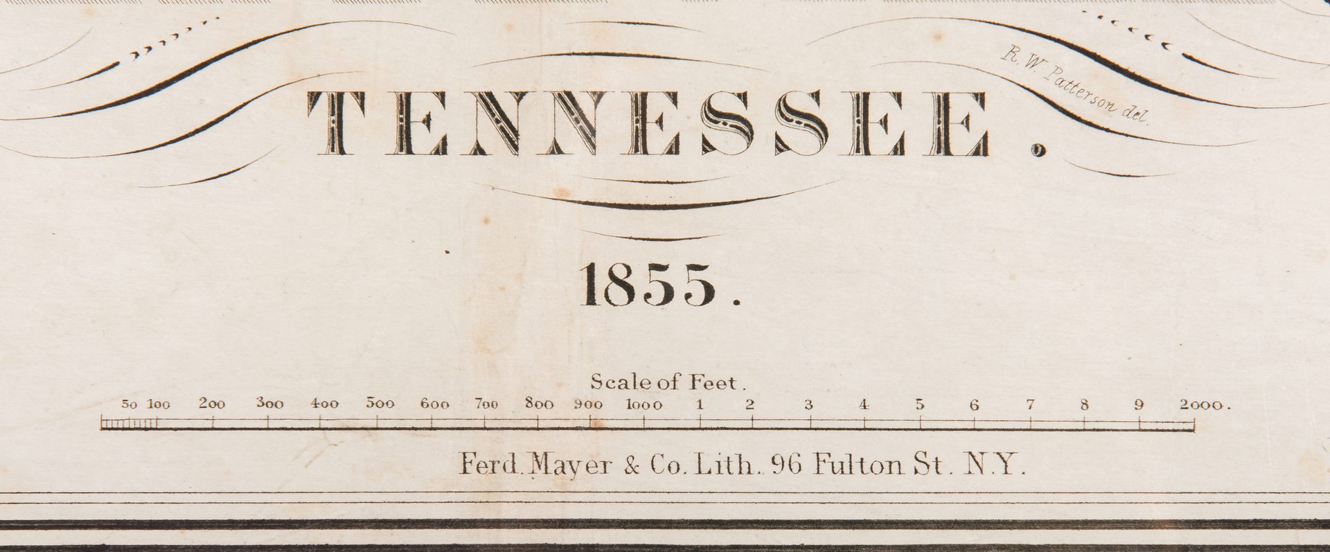 Lot 279: Rare Lea 1855 Plan of Knoxville Map