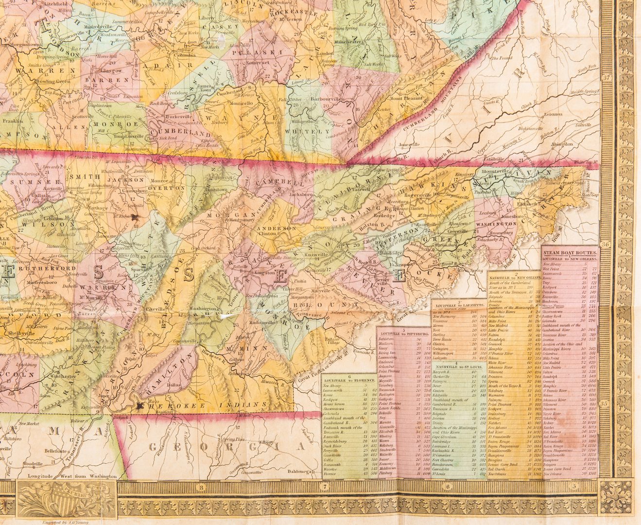 Lot 280: KY/TN Map, Civil War letter, Receipt, 3 items