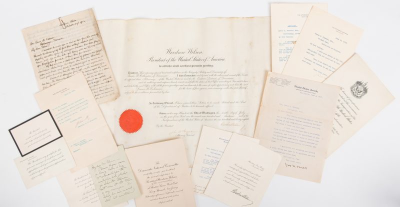 Lot 286: 14 Wilson Era Items, inc. signed appointment