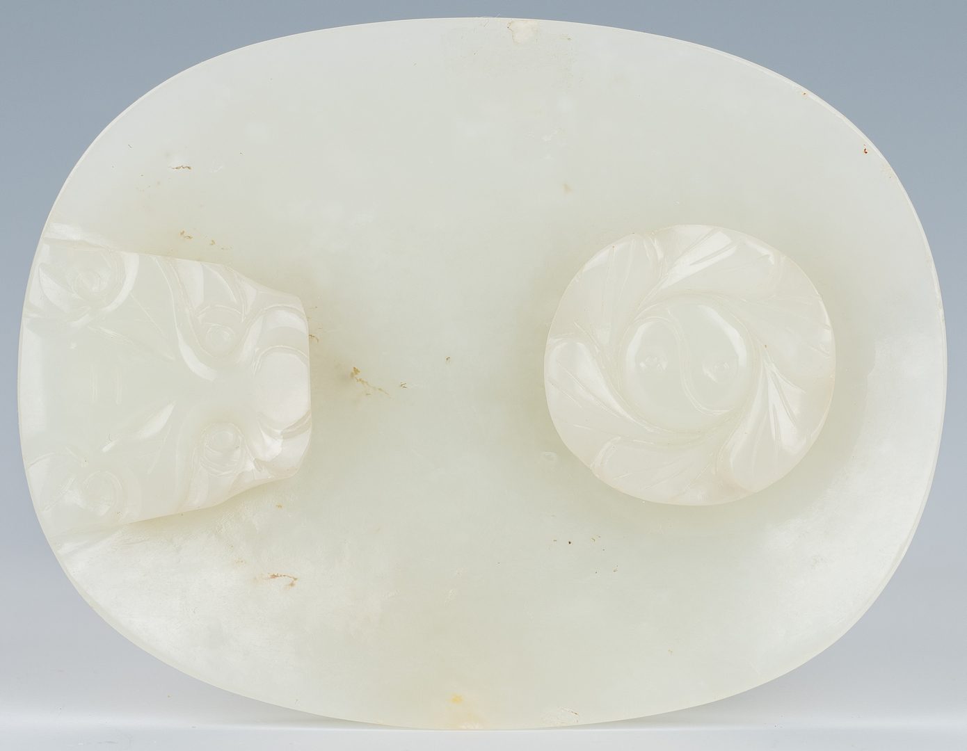 Lot 2: Carved Oval Chinese White Jade Buckle