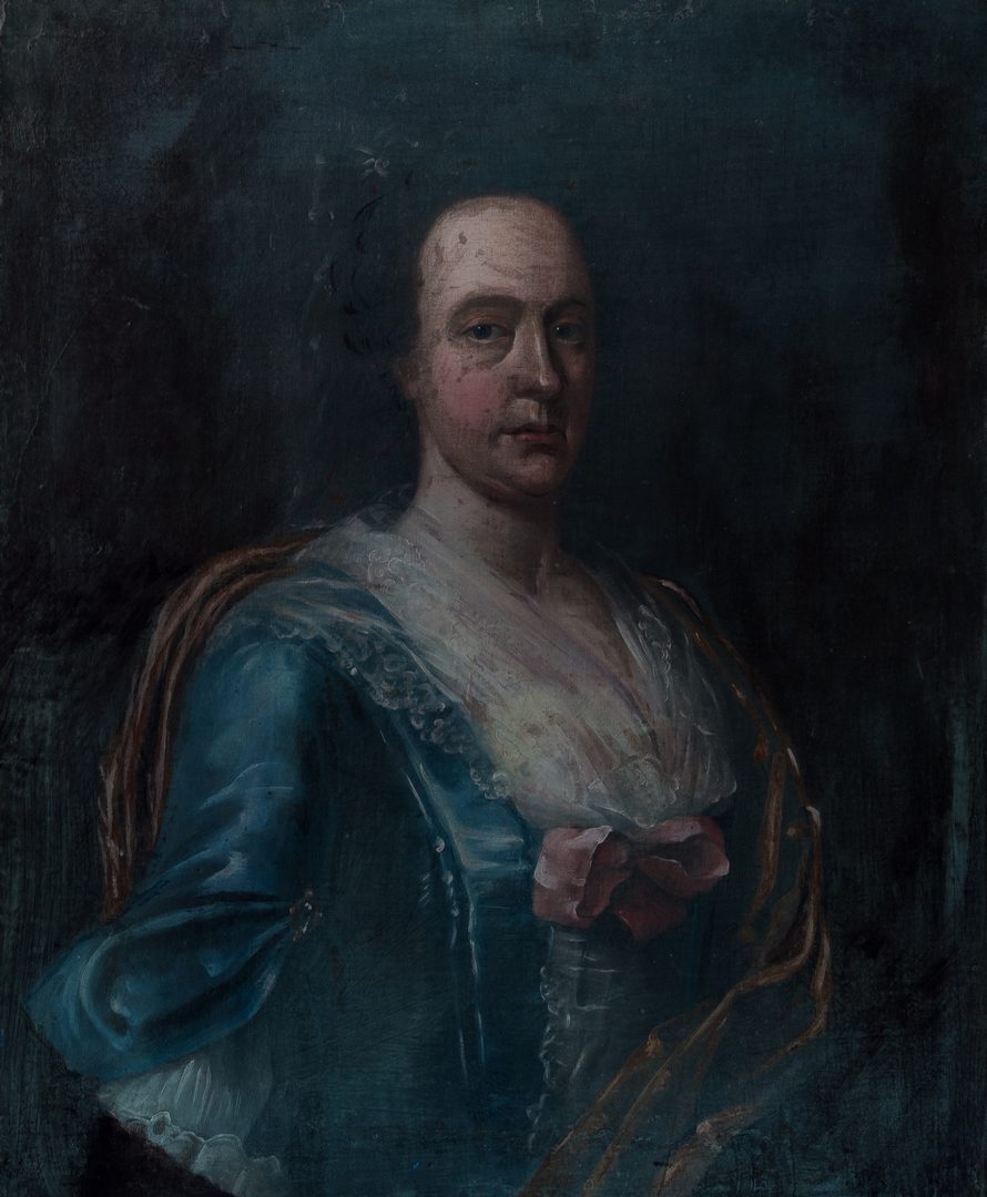 Lot 303: 18th Cent. Continental Portrait, Lady in Blue