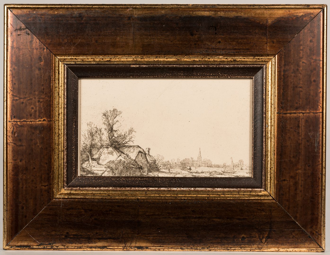 Lot 308: After Rembrandt, 7 Amand Durand Landscape/Allegorical Heliogravures, 19th cent.