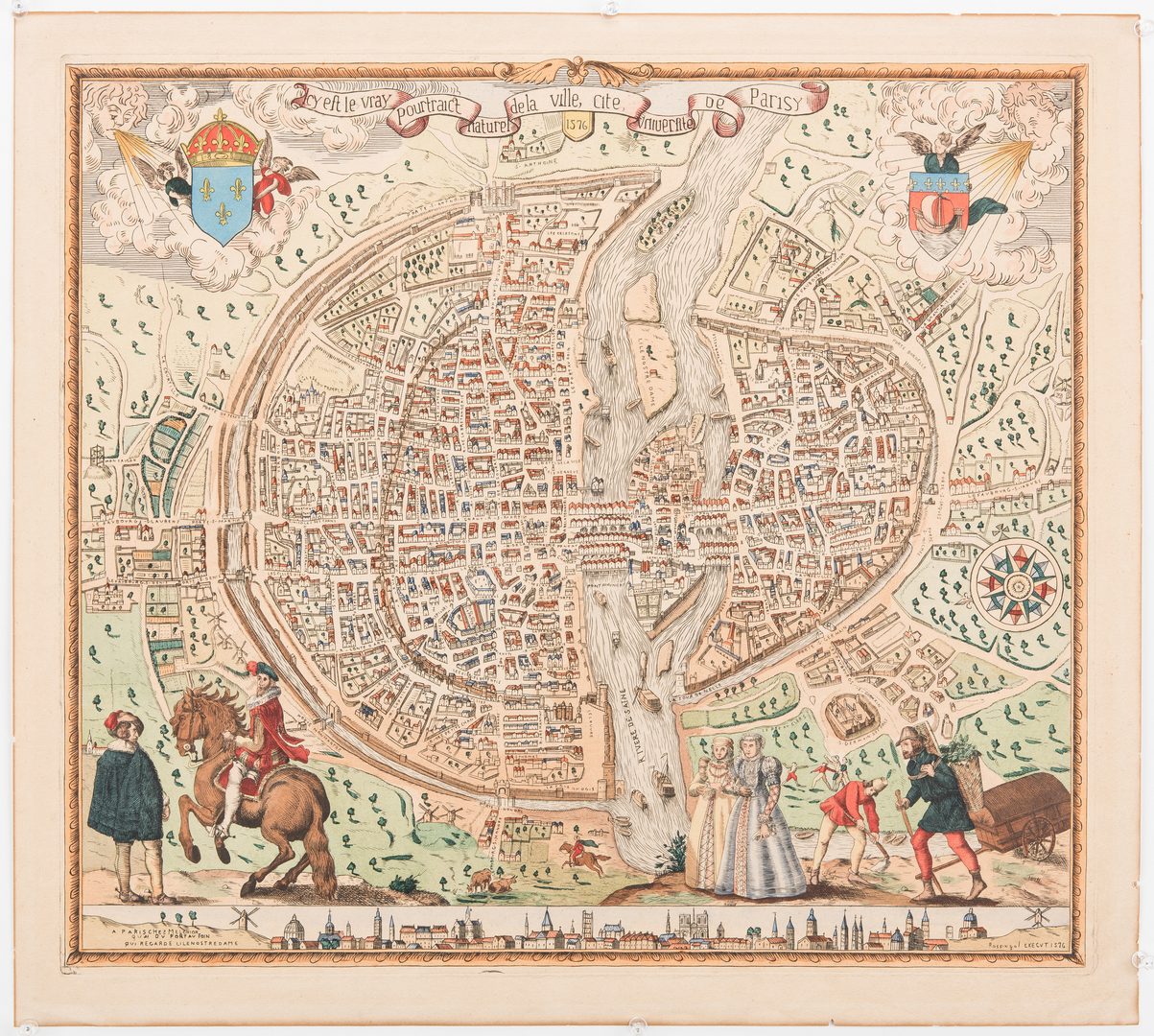 Lot 310: European Prints, inc. Paris Map