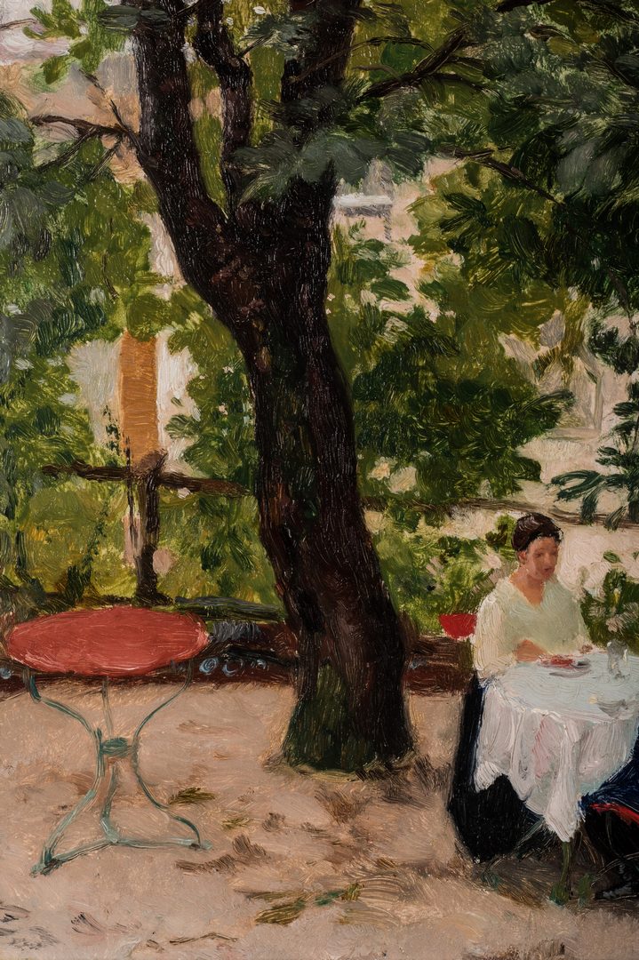 Lot 339: Franz Windhager oil, Dining on a Terrace