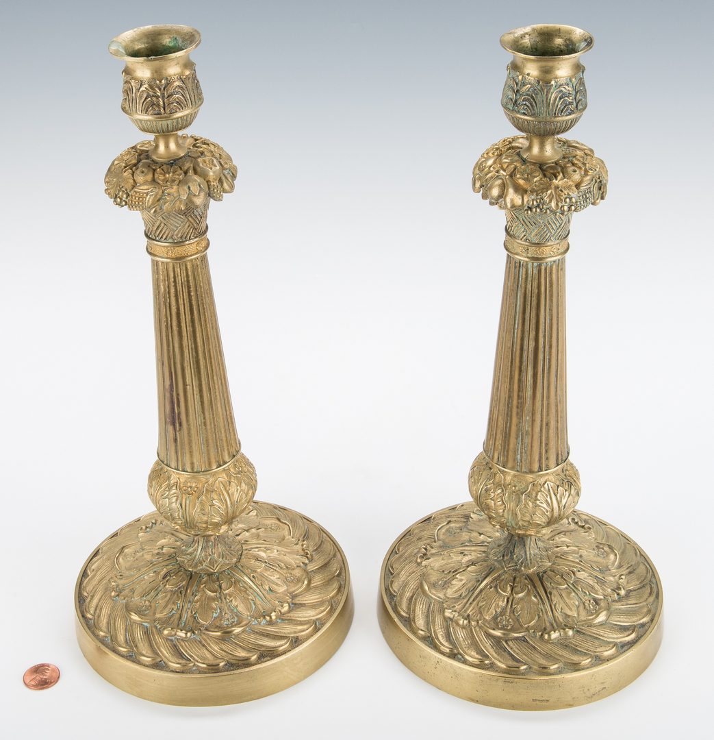Lot 344: Pair French Gilt Bronze Candlesticks