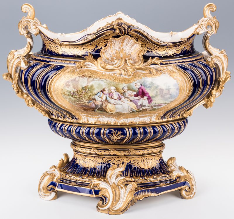 Lot 354: Grand Sevres Style Porcelain Jardiniere