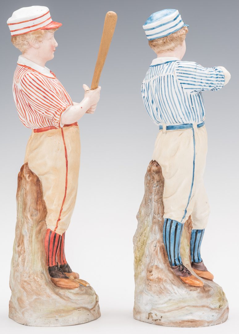 Lot 360: Pr. of German Heubach Porcelain Baseball Figures