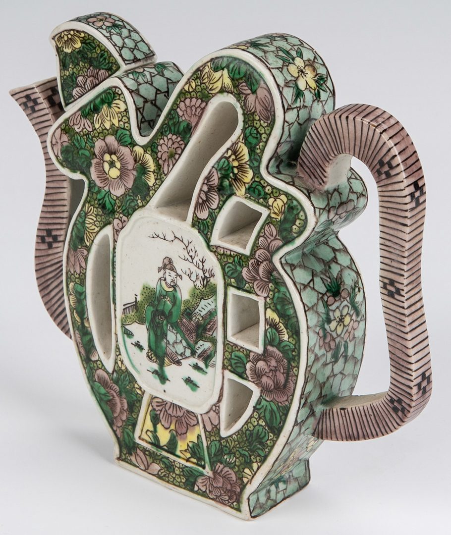 Lot 372: Chinese Famille Verte Puzzle Teapot