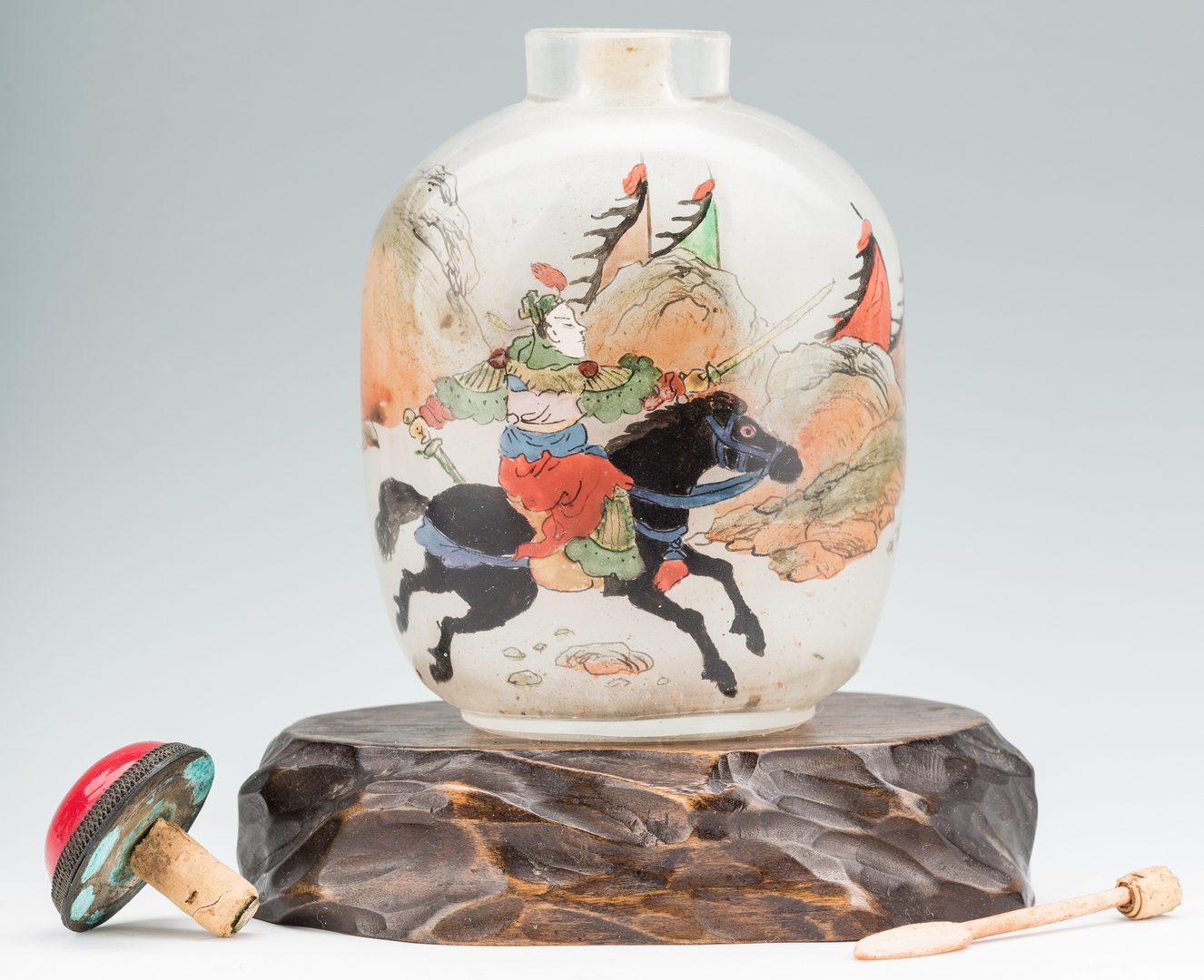 Lot 384: 7 Snuff Bottles, Reverse Painted & Peking Glass