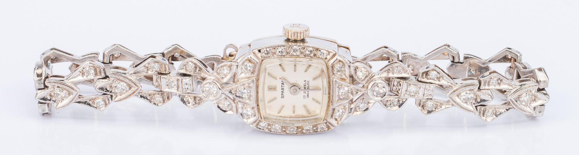 Lot 394: Ladies 14K Diamond Bracelet Watch