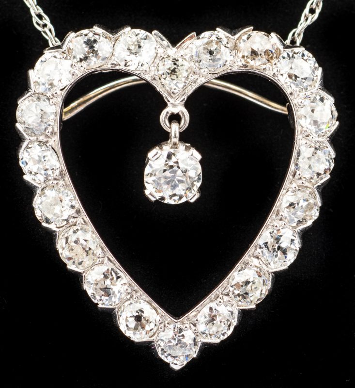 Lot 396: Diamond Heart Pendant, 3.26 ct t.w.