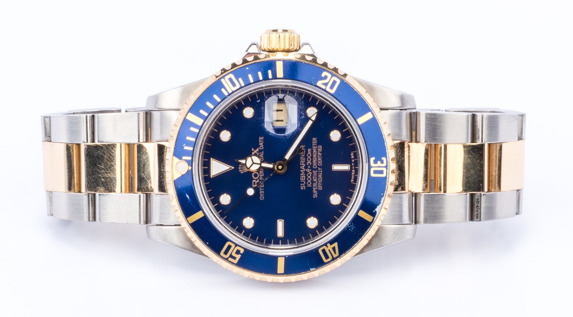 Lot 41: Gents Rolex 18K/Steel Submariner Blue face