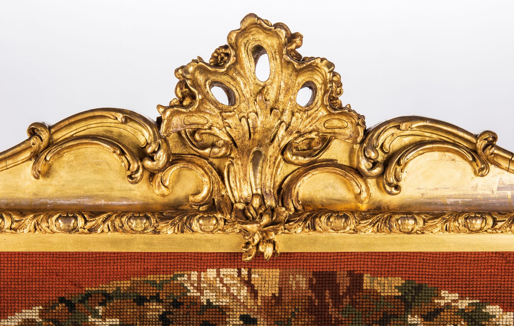 Lot 431: French Rococo Style Giltwood Tapestry Firescreen
