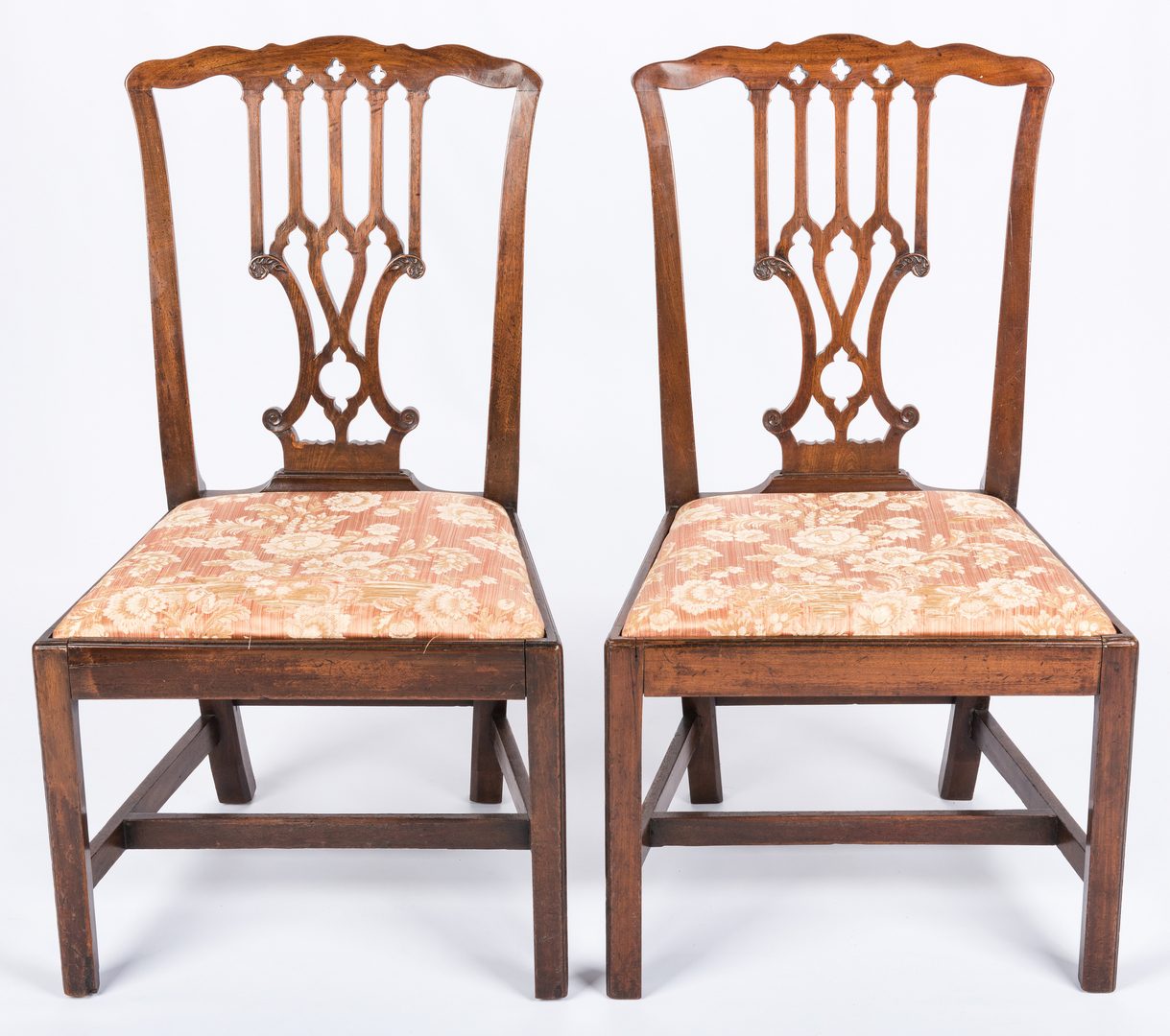 Lot 440: Pair English Chippendale Side Chairs