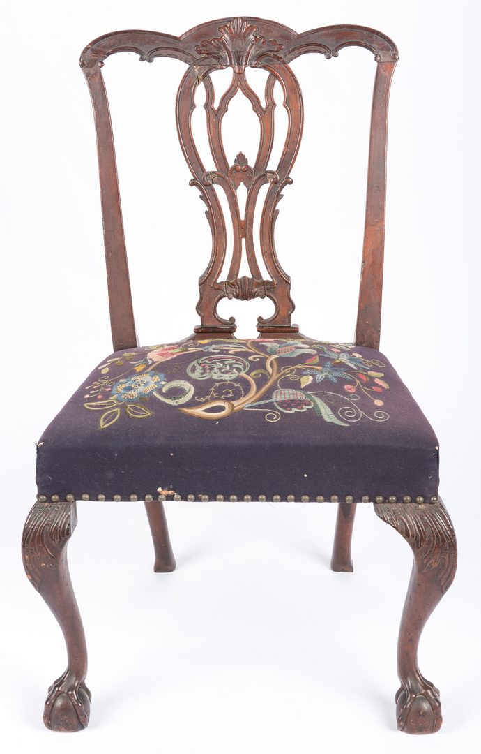 Lot 447: Two American Chippendale Side Chairs, 18th c.