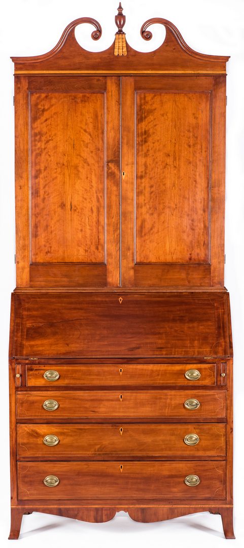 Lot 448: PA Cherry Federal Desk and Bookcase